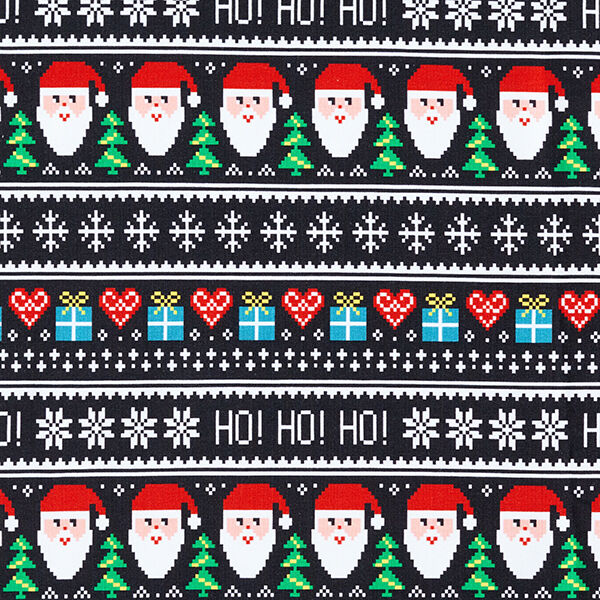 French Terry Ho! Ho! Ho! – zwart, image number 1