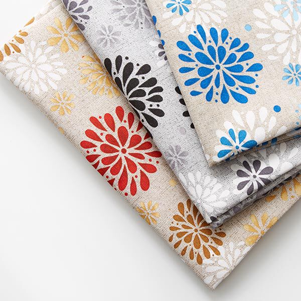 Decostof Canvas Bloemen – grijs/wit, image number 5