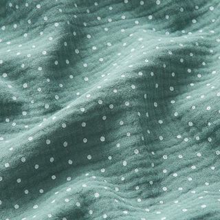Mousseline/dubbel gehaakte stoffen Stippen – riet/wit, 