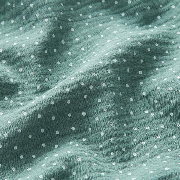Mousseline/dubbel gehaakte stoffen Stippen – riet/wit,  image number 2