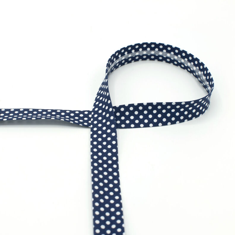 Biasband Stippen [18 mm] – marineblauw,  image number 2