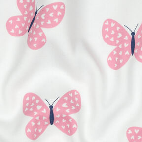 Sweatshirt geruwd Grote vlinders | Poppy Fabrics – ivoor/roze, 