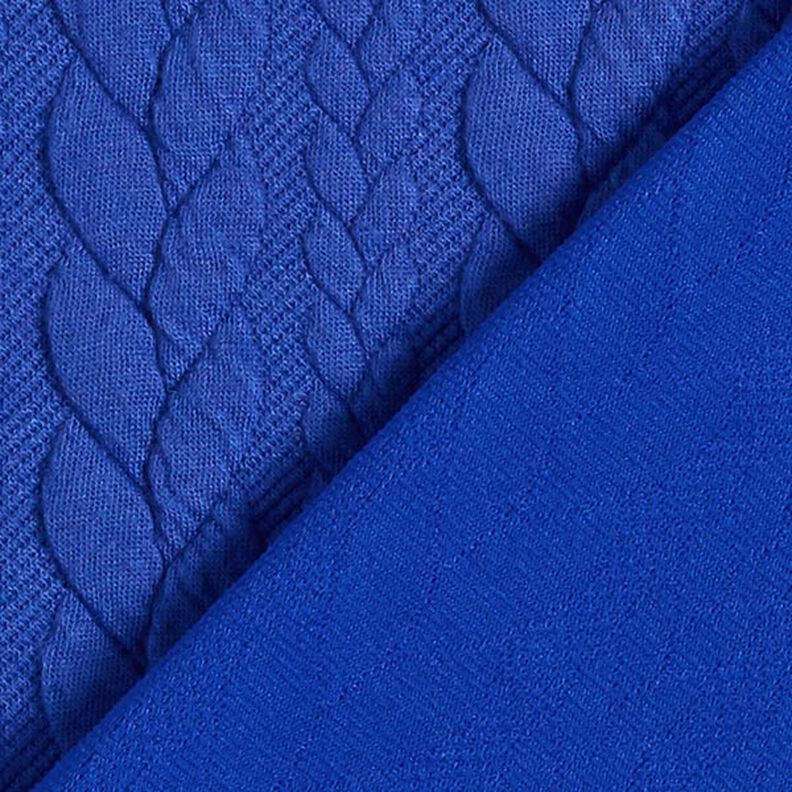 Jerseyjacquard cloqué kabelsteekpatroon – koningsblauw,  image number 4