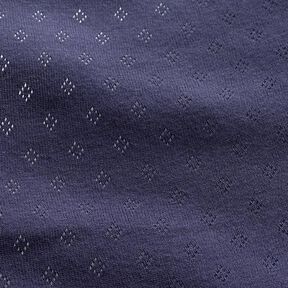 Fijngebreide jersey met gaatjesmotief – marineblauw, 
