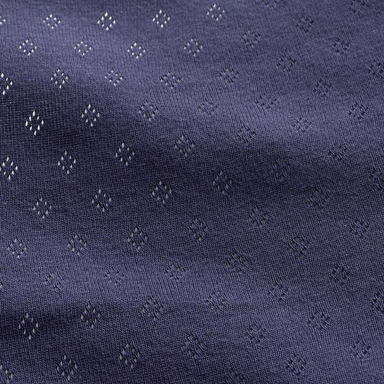 Fijngebreide jersey met gaatjesmotief – marineblauw,  image number 1