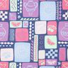 Katoenpopeline Patchwork | Poppy Fabrics – jeansblauw/pink,  thumbnail number 1