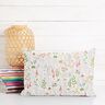 Decostof Half panama getekende wilde bloemen – wit/roze,  thumbnail number 7