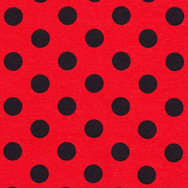 Katoenjersey Punten [15 mm] – licht rood/zwart,  image number 1