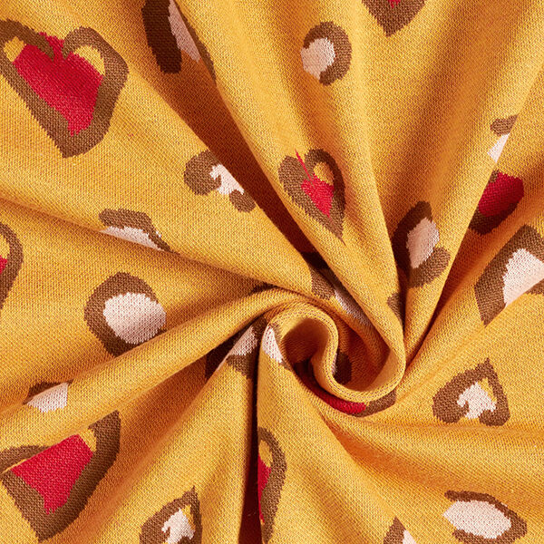 Jacquardjersey Luipaarden-harten – curry, image number 3