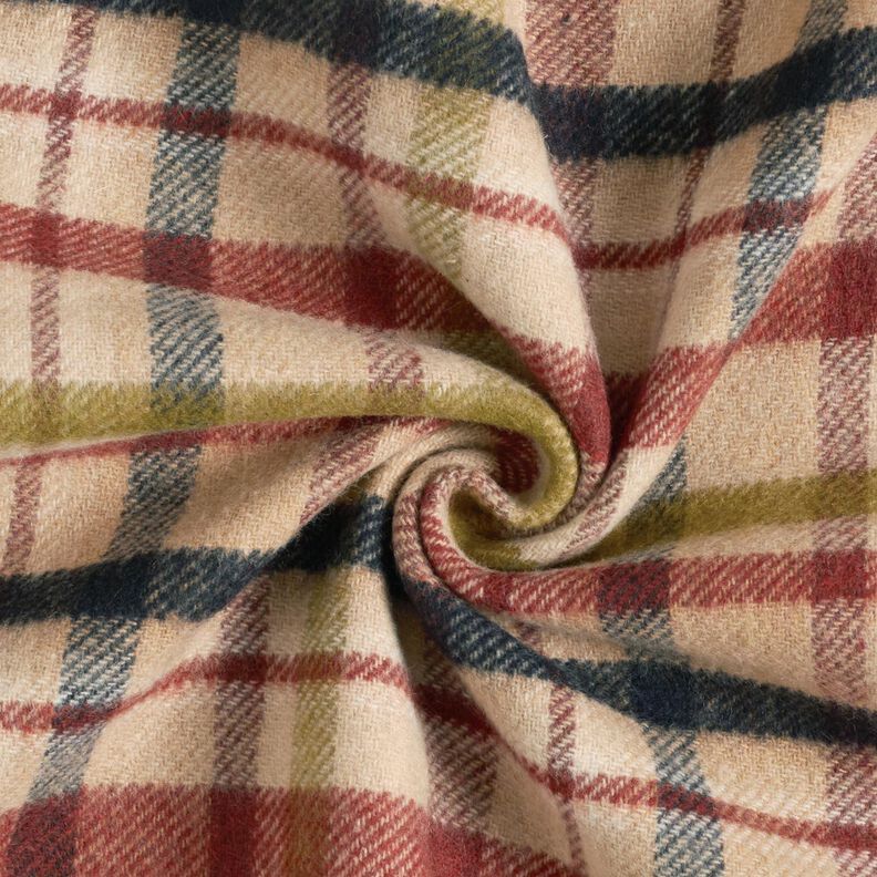 Mantelstof doubleface ruit – beige/bruin,  image number 4