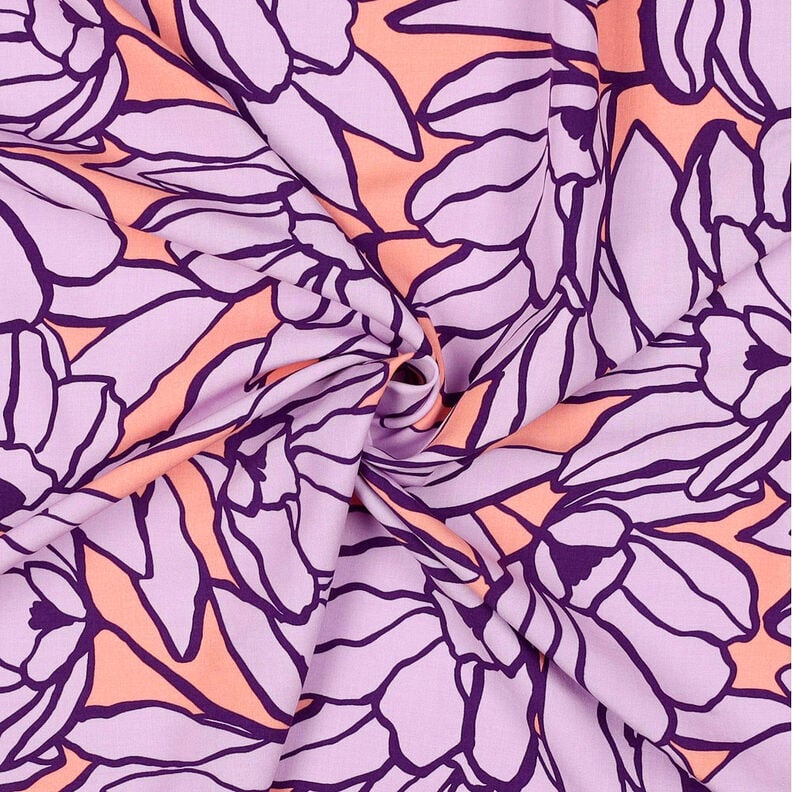 Lenzing Ecovero Inked Bouquet | Nerida Hansen – perzik sinaasappel/lavendel,  image number 4