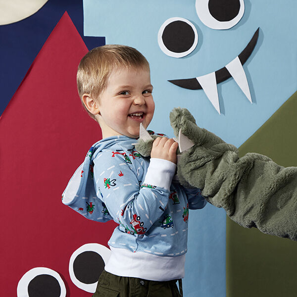 Katoenjersey Brandweermonster | PETIT CITRON – babyblauw, image number 7