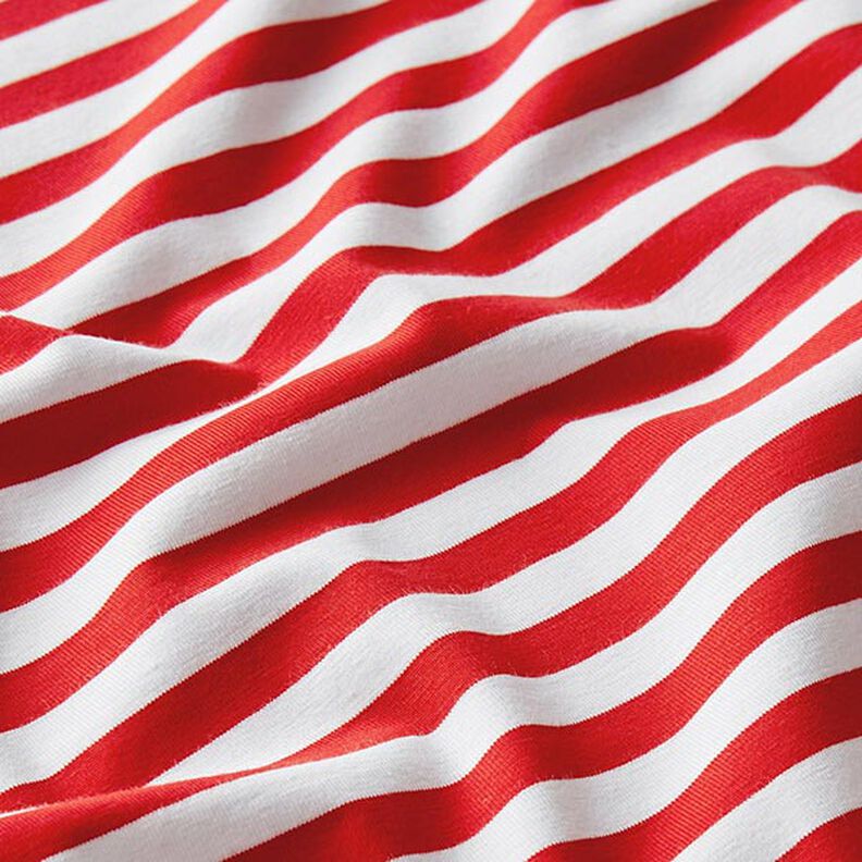 Katoenjersey brede strepen – rood/wit,  image number 2