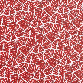Gecoate katoen abstracte minibladeren – donkerrood/wit, 
