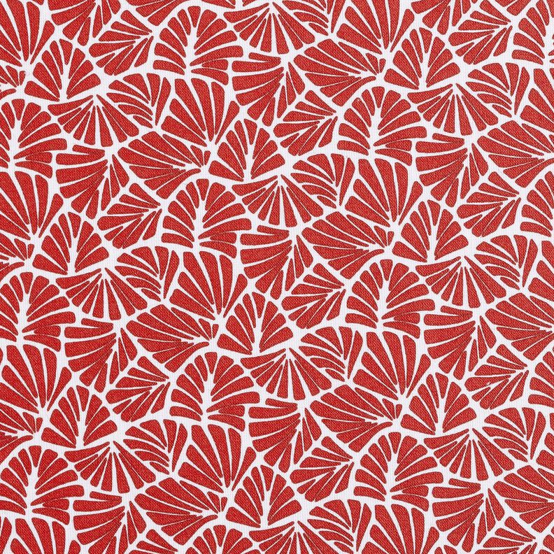 Gecoate katoen abstracte minibladeren – donkerrood/wit,  image number 1