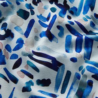 Viscosejersey ikat-motief – babyblauw, 