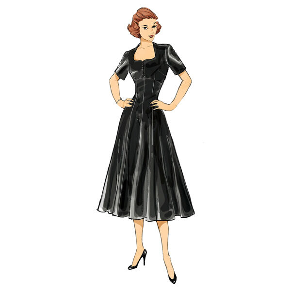Vintage - jurk 1952, Butterick 6018|40 - 48,  image number 5