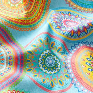 Outdoorstof Canvas Mandalas – turkoois, 