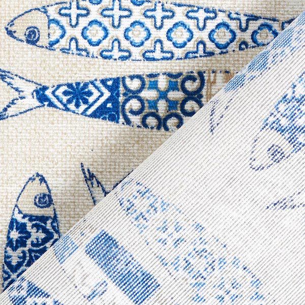 Decostof Canvas Sardines – blauw/natuur, image number 4