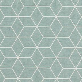 Decostof Jacquard moderne kubussen – riet/ivoor, 