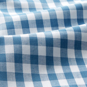 Katoenen stof Vichy ruit 1 cm – jeansblauw/wit, 