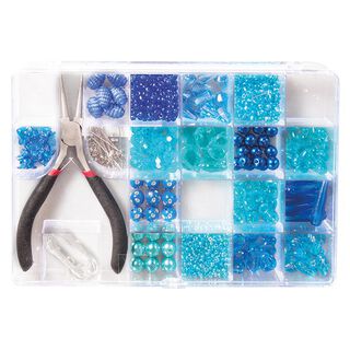 Kralendoos met tang | Rayher – blauw, 