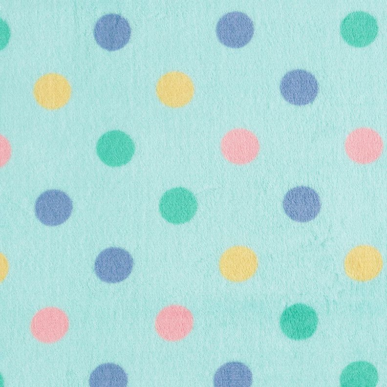 Gezellige fleece kleurrijke stippen – mint, image number 1