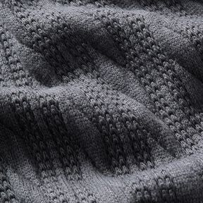 Tricot Cloqué Kabelsteekpatroon – nachtblauw, 