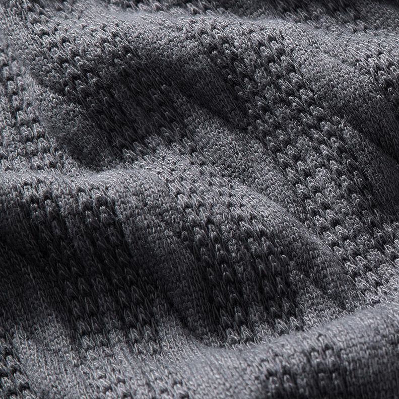 Tricot Cloqué Kabelsteekpatroon – nachtblauw, image number 2