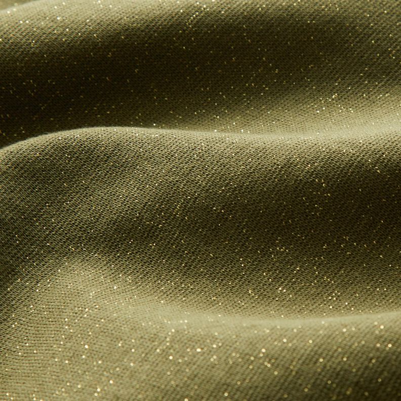 Boordstof met glitter rondgebreid – olijf/goud metallic, image number 2