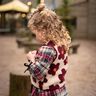 Teddy pluche Bloemen | Poppy Fabrics – cashew/bordeauxrood,  thumbnail number 8