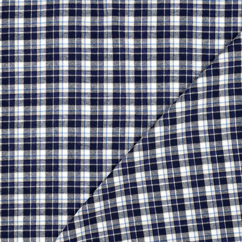 Katoenflanel kleine ruiten – marineblauw/ecru, image number 3