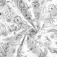 Katoenpopeline Kleurplaten schattige otters in de vijver – wit/zwart,  thumbnail number 4