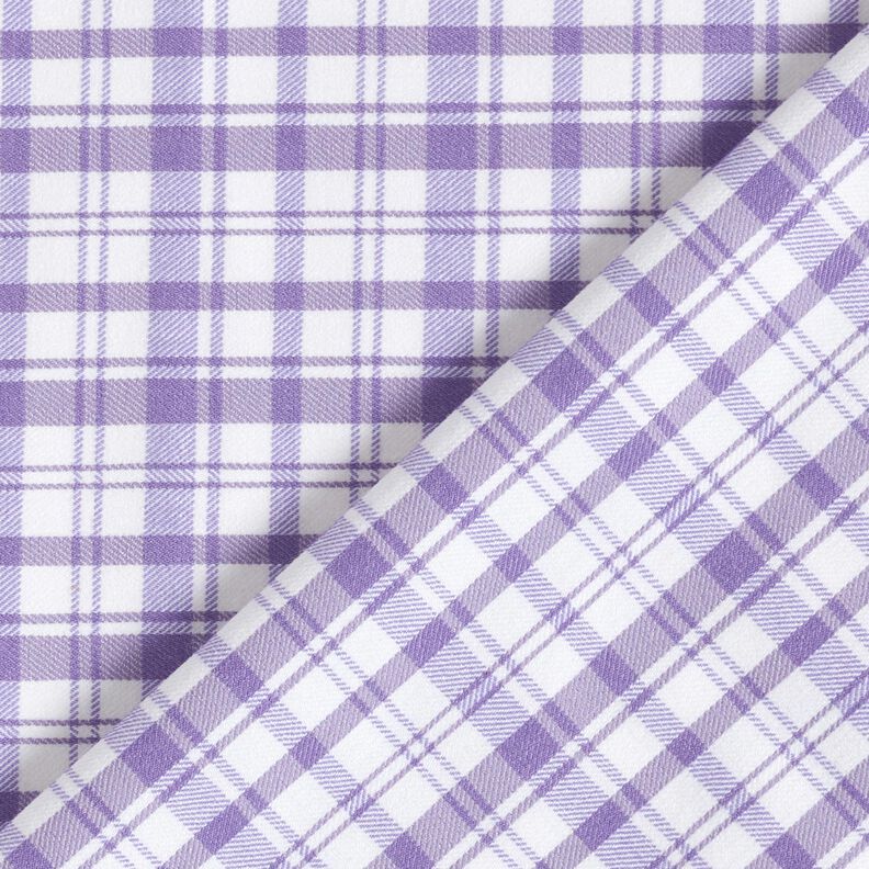 Katoenen stretch ruit – wit/lavendel,  image number 5