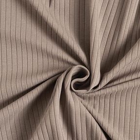 Ribjersey effen – middelbruin, 