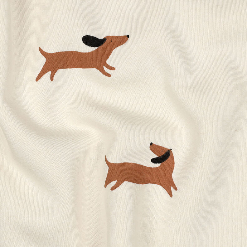 Sweatshirt geruwd blije teckels | Poppy Fabrics – ivoor, image number 2