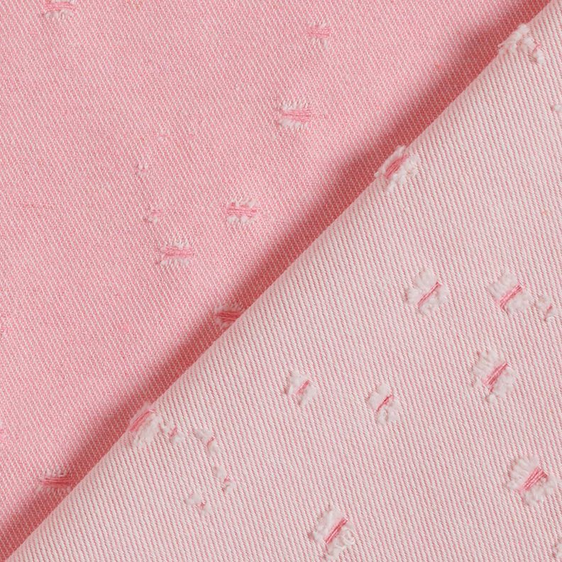 Denim katoen mix destroyed look – roze,  image number 3