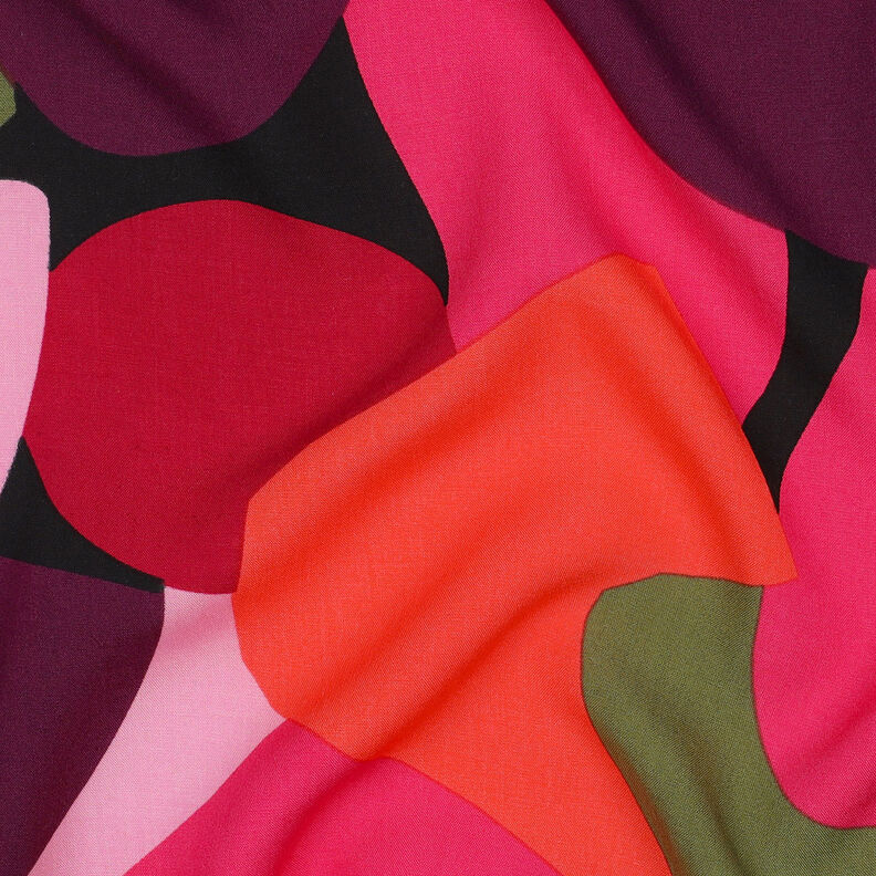 LENZING™ ECOVERO™ viscosestof Rockpool | Nerida Hansen – zwart/intens roze,  image number 2