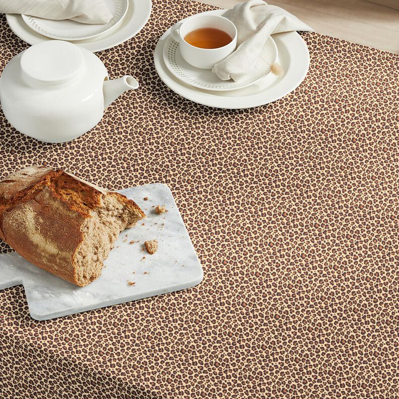Katoenen stof Cretonne Luipaard klein – beige/bruin, image number 5