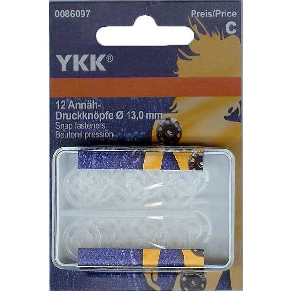 Aannaaidrukknoop kunststof 1 – transparant | YKK, image number 1