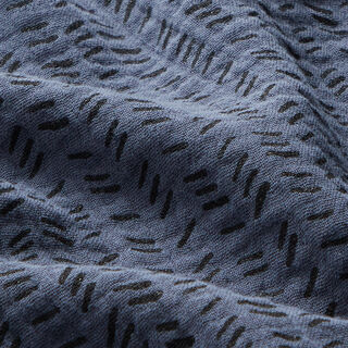 Mousseline/dubbel gehaakte stoffen Zigzag strepen – nachtblauw, 