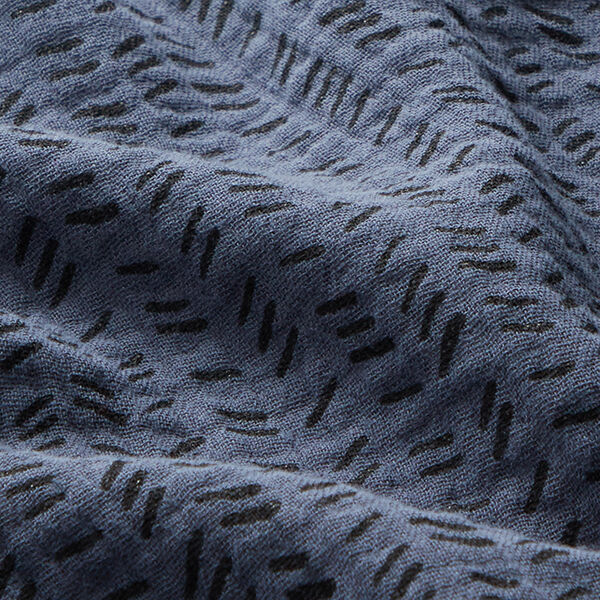 Mousseline/dubbel gehaakte stoffen Zigzag strepen – nachtblauw,  image number 2