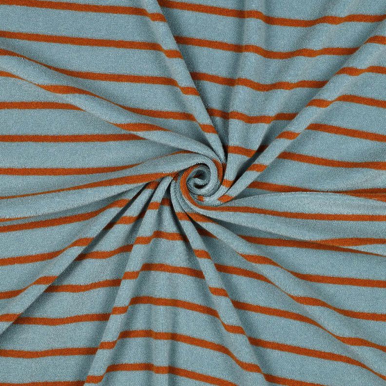 Badstof jersey Strepen | Poppy Fabrics – duifblauw/koper,  image number 3