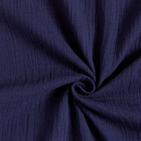 GOTS Mousseline/dubbel gehaakte stoffen | Tula – marineblauw, 