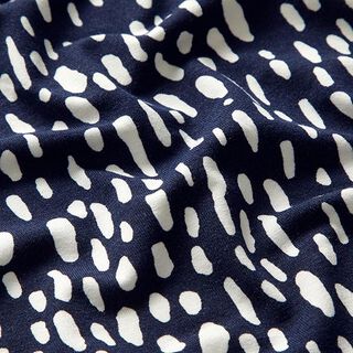 Viscose jersey druppels – marineblauw/wit, 