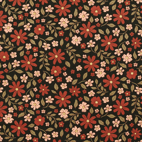Babyrib Glitter mooie bloemen – zwart/goud metallic, image number 1