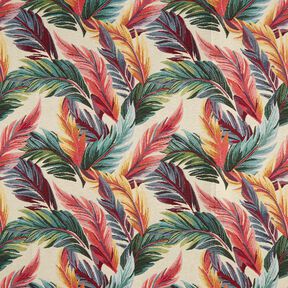 Decostof Gobelin Palmbladeren – lichtbeige/groen, 