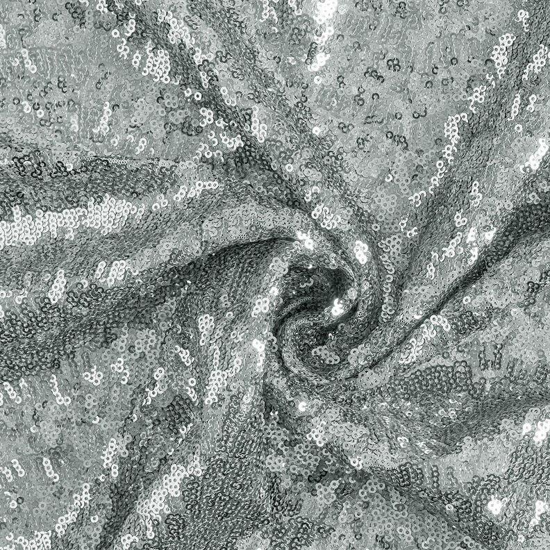 Effen micro-paillettenstof – zilver,  image number 4