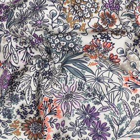 Katoenpopeline Wilde bloemen | Poppy Fabrics – wit, 