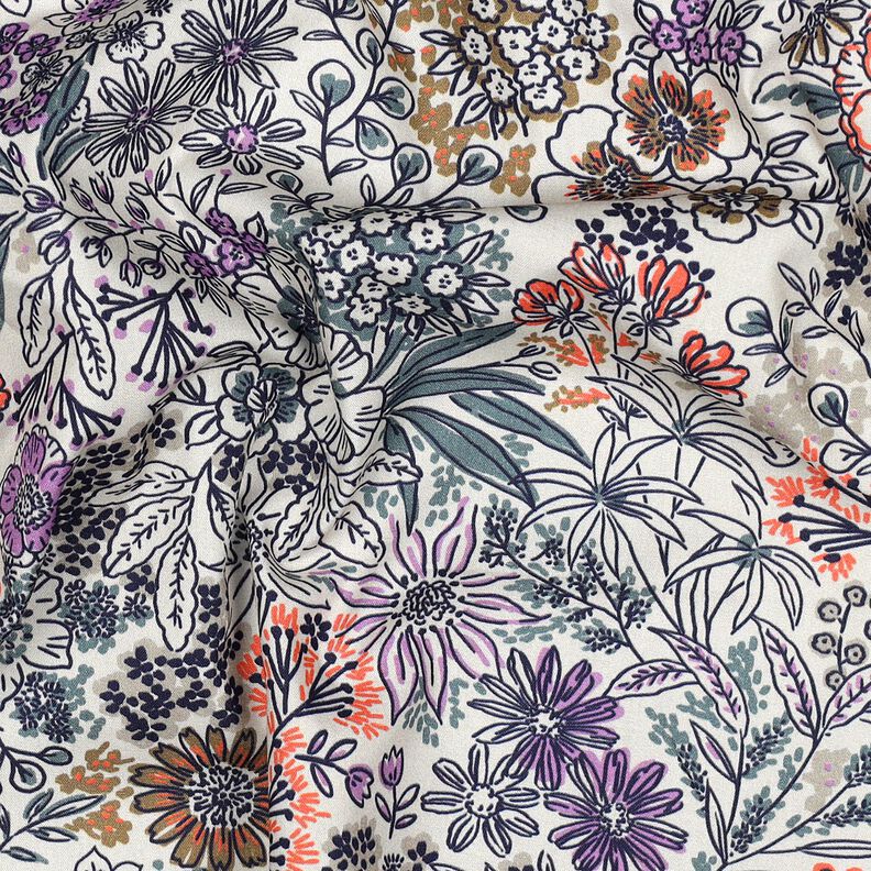 Katoenpopeline Wilde bloemen | Poppy Fabrics – wit, image number 2